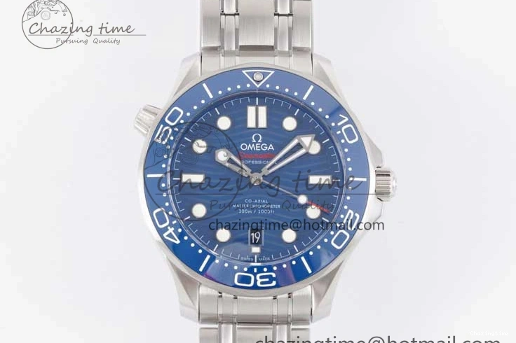 0210 Seamaster Diver 300M SS Blue Ceramic Bezel JVSF 1:1 Best Edition Blue Dial on SS Bracelet A SportInspired 7792